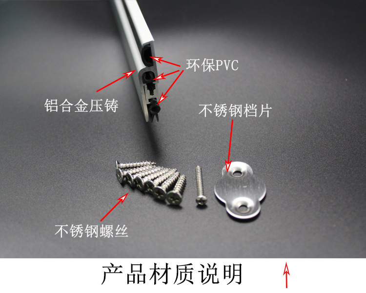 樂朗五金RDA-31B 明裝式門底封閉條