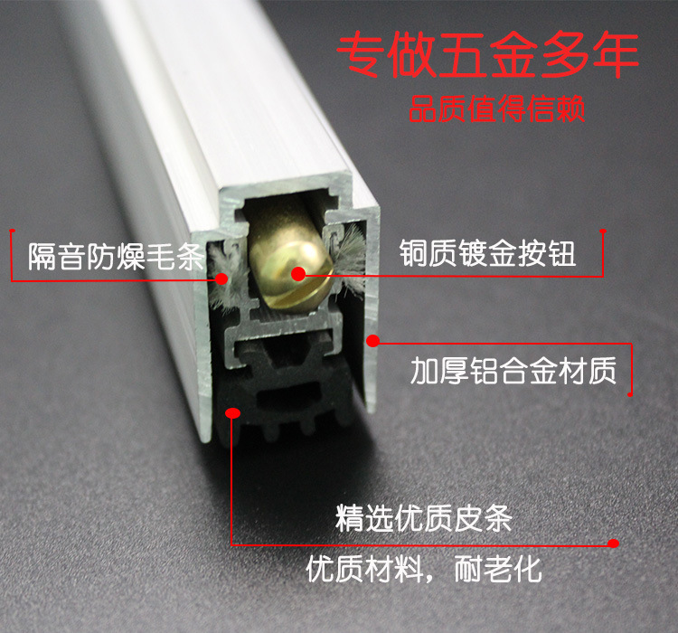 樂(lè)朗五金RDA-31(U5）鋁合金門(mén)底防塵器