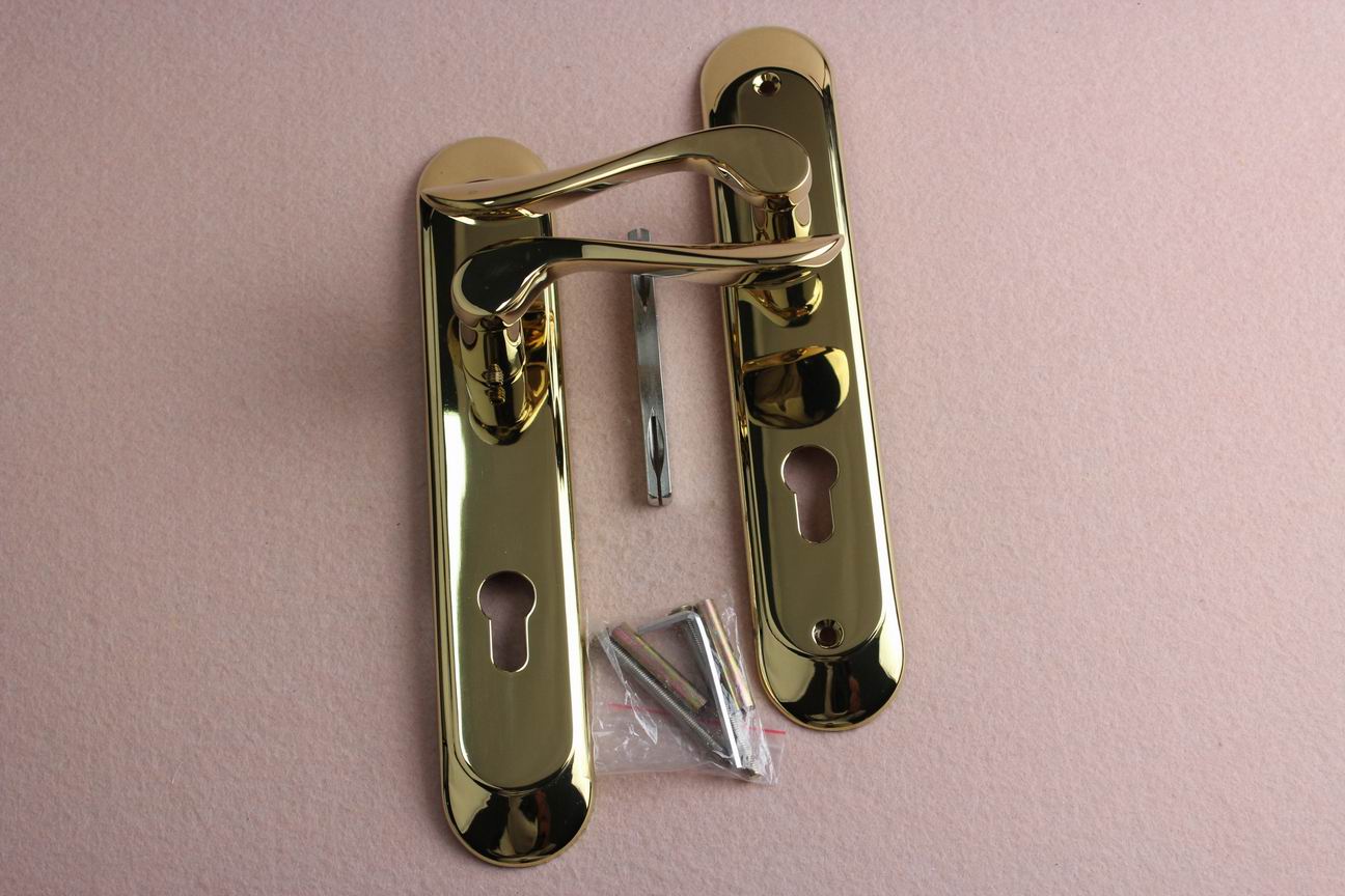 European Style Rustproof PVD Gold Door Lever Handle